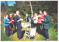 Mapua/Mahana CWI members enjoy a  break on the Whangamoa Saddle during their Mystery outing to Blenheim last month.